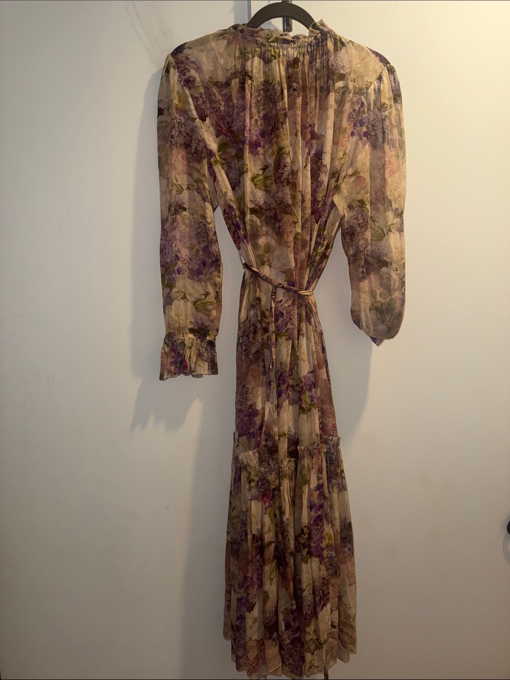 Zimmermann Cream and Purple Floral Maxi Dress